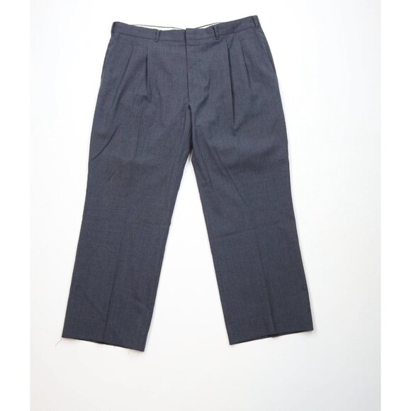 Vintage 70s Streetwear Mens 38x29 Wool Pinstriped Bell Bottoms Chino Pants USA